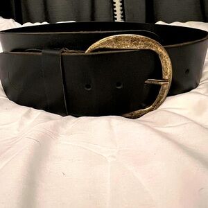 Leather Wide Black Belt